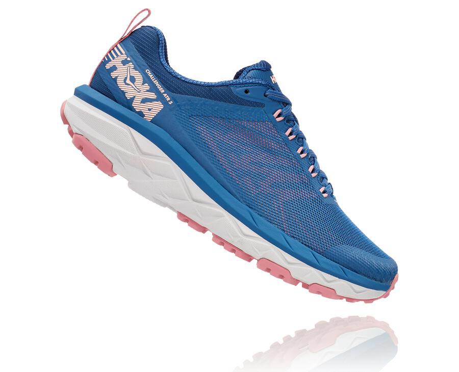 Hoka One One Womens Trail Shoes - Challenger ATR 5 - Blue - EYJV58934